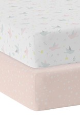 Living Textiles Living Textiles 2-pack Jersey Cot Fitted Sheet - Ava/Blush Floral