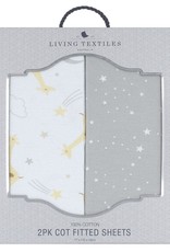 Living Textiles Living Textiles 2-pack Jersey Cot Fitted Sheet - Noah/Stars