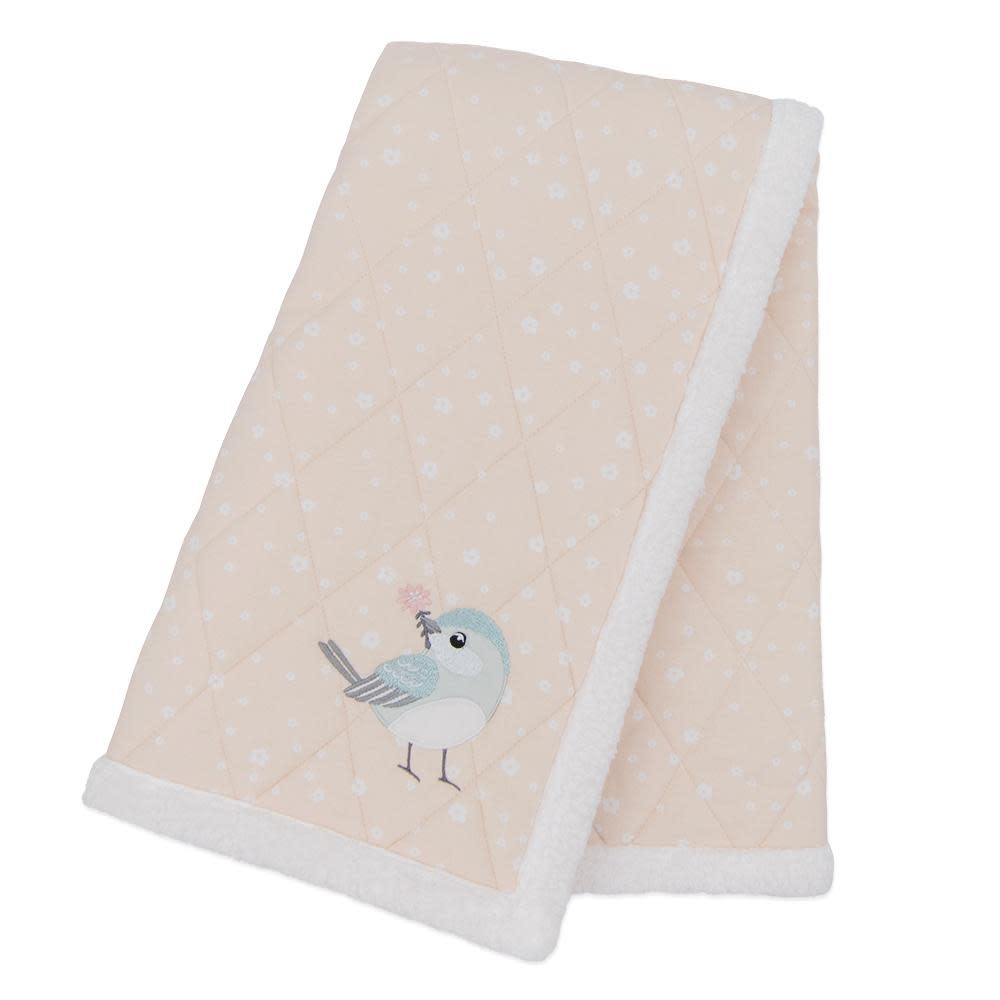 Living Textiles Living Textiles Quilted Jersey Sherpa Blanket 75 x 100cm - Ava Birds