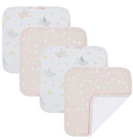 Living Textiles Living Textiles 4pk Face Washers - Ava/Blush Floral