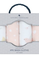 Living Textiles Living Textiles 4pk Face Washers - Ava/Blush Floral