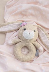 Living Textiles Living Textiles Jersey Swaddle & Ring Rattle Gift Set - Floral/Bunny