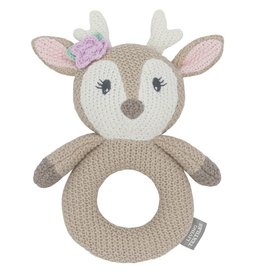 Living Textiles Living Textiles Whimsical Knitted Ring Rattle - Ava the Fawn