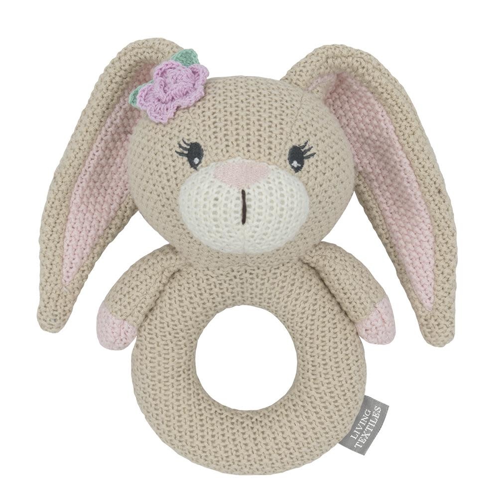 Living Textiles Living Textiles Whimsical Knitted Ring Rattle - Amelia the Bunny