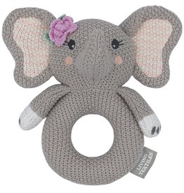 Living Textiles Living Textiles Whimsical Knitted Ring Rattle - Ella the Elephant