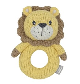 Living Textiles Living Textiles Whimsical Knitted Ring Rattle - Leo the Lion