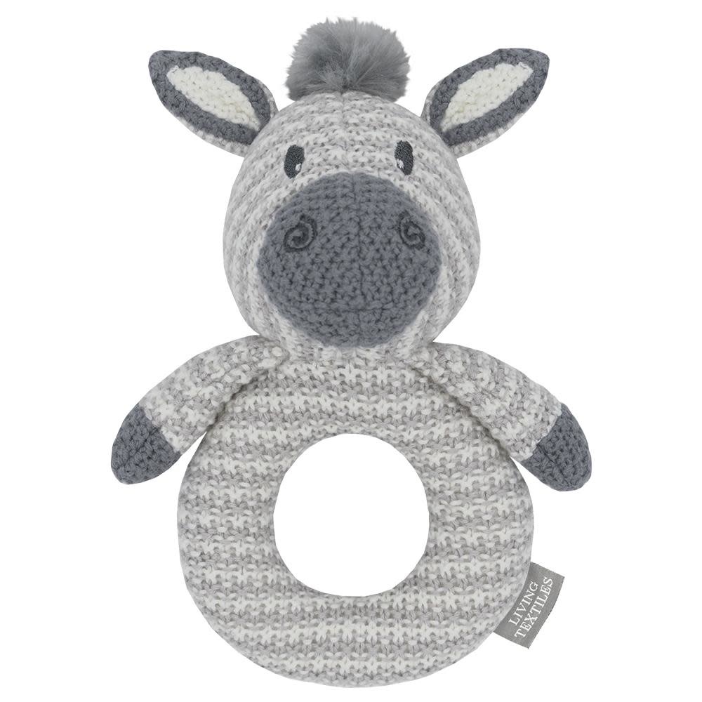 Living Textiles Living Textiles Whimsical Knitted Ring Rattle - Zac the Zebra