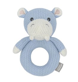 Living Textiles Living Textiles Whimsical Knitted Ring Rattle - Henry the Hippo