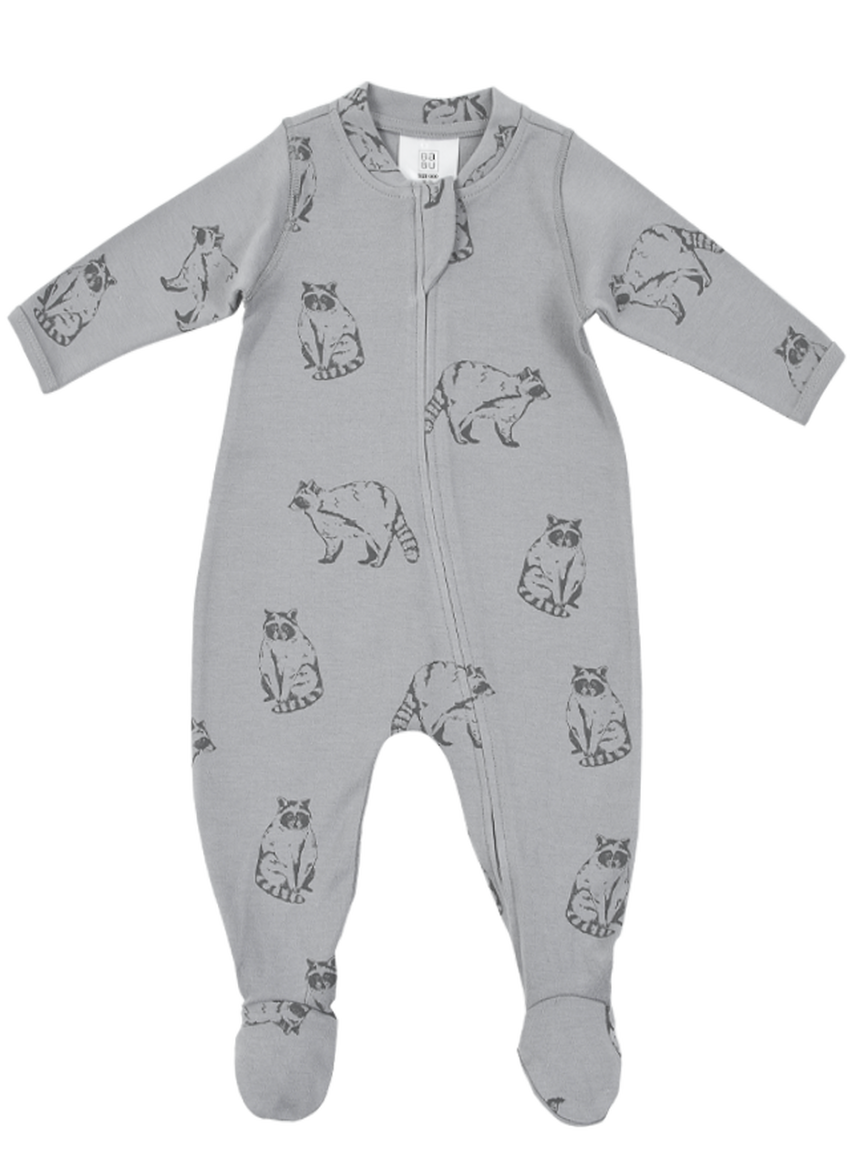 Babu Babu Interlock Organic Cotton All-in-One -Raccoon