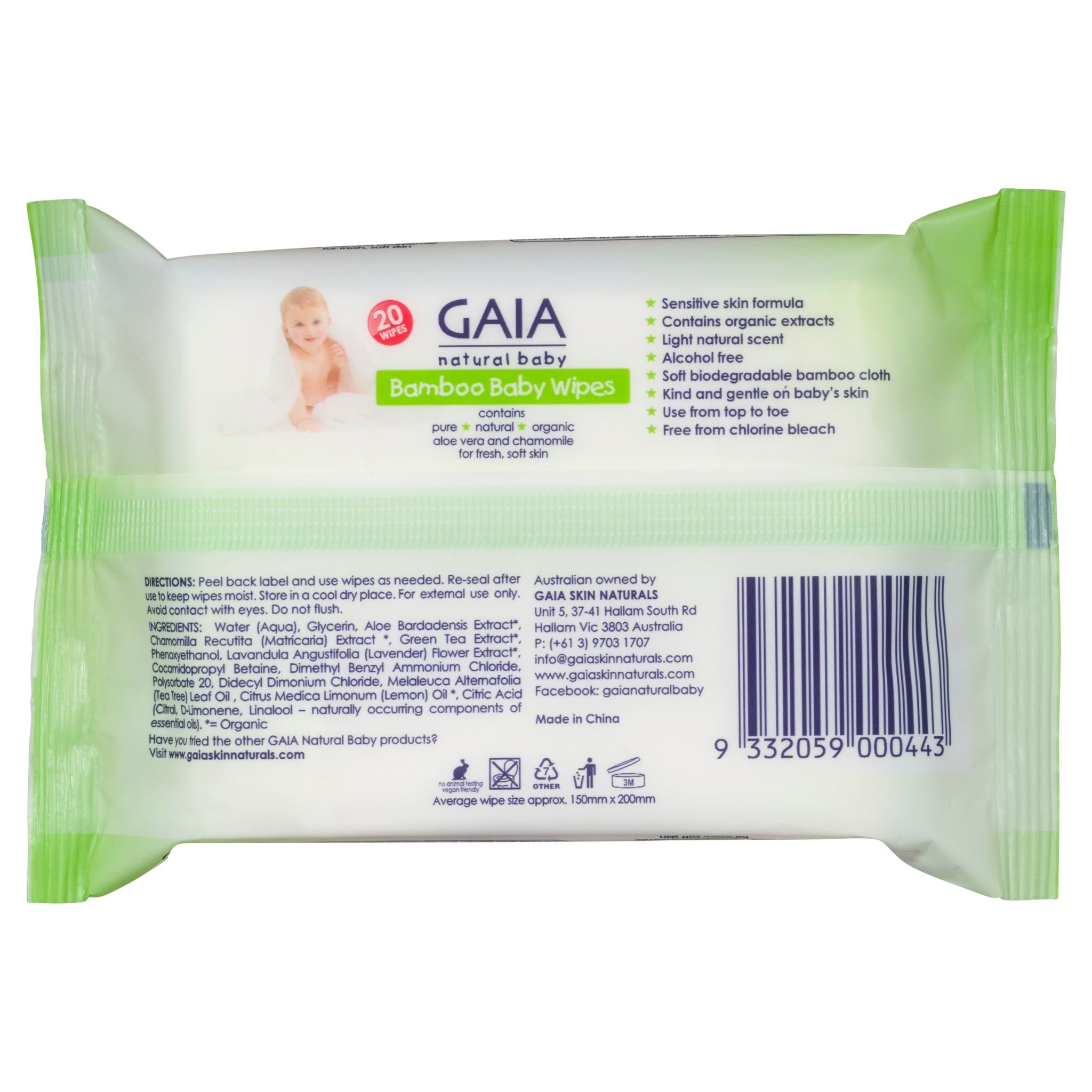 Gaia Gaia Bamboo Baby Wipes 20pk