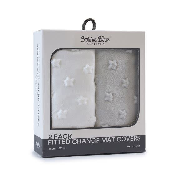 Bubba Blue Bubba Blue Everyday Essential 2pk Change Mat Covers - White & Grey