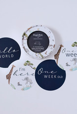 Snuggle Hunny Kids Snuggle Hunny Reversible Milestone Cards - Safari & Navy