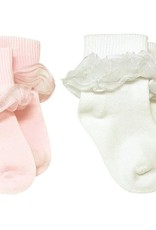 Playette Playette 2 Pack Dress Socks 3-12m - Pink/White