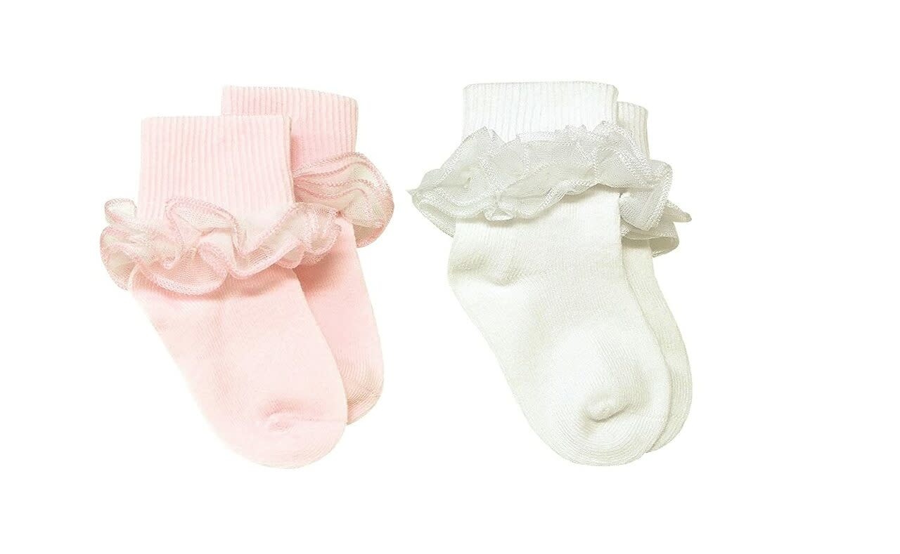Playette Playette 2 Pack Dress Socks 3-12m - Pink/White