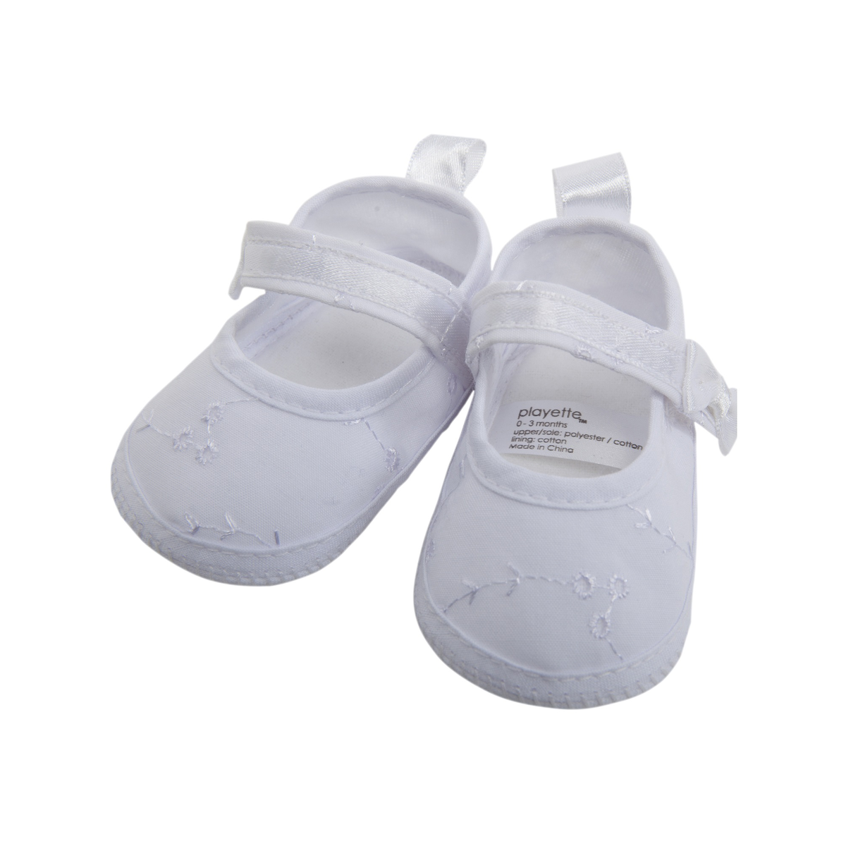 Playette Playette Embroidered Occasion A-bar Pre-Walker - White