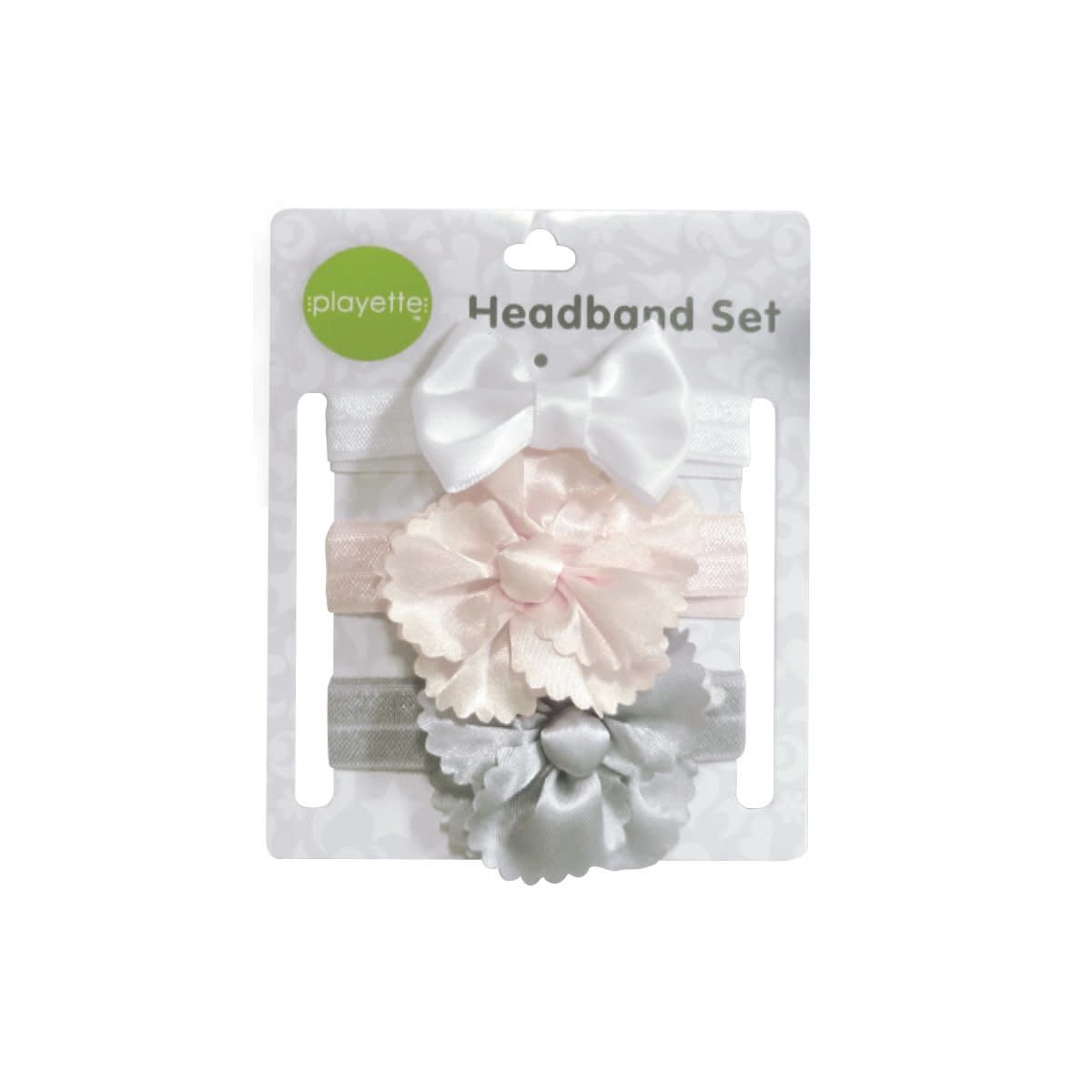 Playette Playette 3 Pack Satin Flowers/Bow Headbands