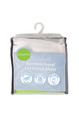 Playette Playette Bamboo Travel Cot Fitted Sheet - White