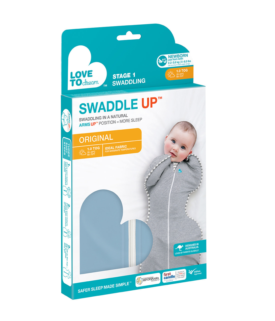 Love To Dream Love To Dream Swaddle UP™ Original 1.0 TOG Dusty Blue