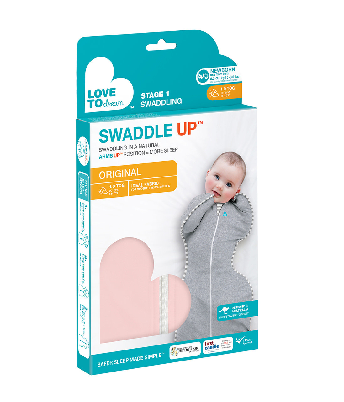 Love To Dream Love To Dream Swaddle UP™ Original 1.0 TOG Dusty Pink