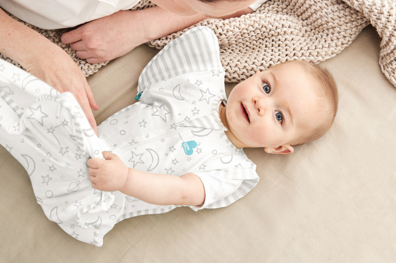 Love To Dream Love To Dream Swaddle UP™ Transition Bag Bamboo 1.0 TOG Cream- Moon & Stars