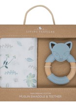 Living Textiles Living Textiles Muslin Swaddle & Teether Gift Set