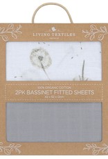 Living Textiles Living Textiles Dandelion Organic Muslin 2pk Bassinet Fitted Sheet