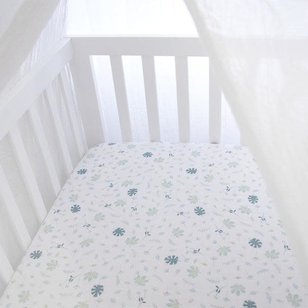 Living Textiles Living Textile Banana Leaf Organic Muslin 2pk Cot Fitted Sheet