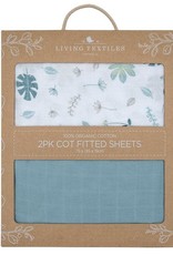 Living Textiles Living Textile Banana Leaf Organic Muslin 2pk Cot Fitted Sheet