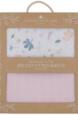 Living Textiles Living Textiles Botanical Organic Muslin 2pk Cot Fitted Sheet