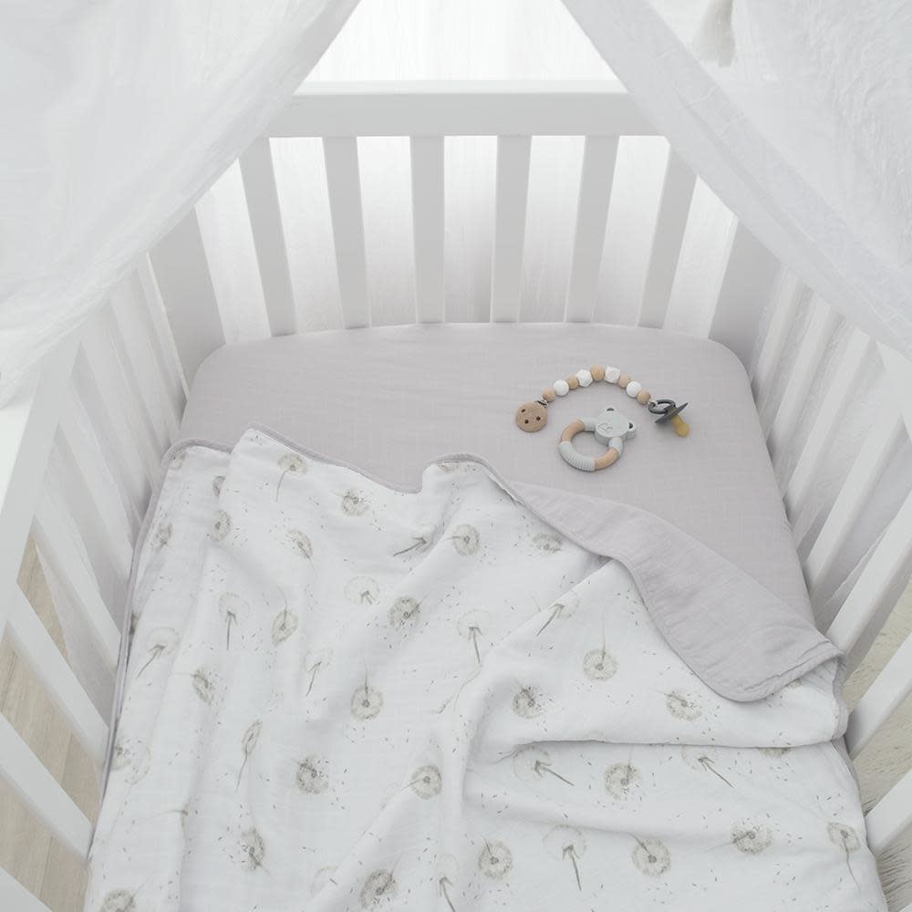 Living Textiles Living Textiles Dandelion Organic Muslin 2pk Cot Fitted Sheet
