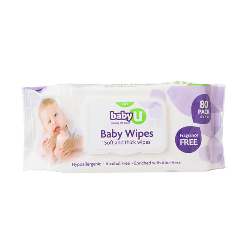 Baby U Baby U Baby Wipes Fragrant Free 80pk