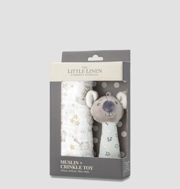 Little Linen Little Linen Muslin Wrap & Crinkle Toy