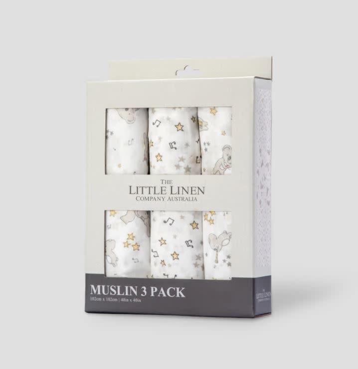 Little Linen Little Linen Muslin 3 Pack Prints - Cheeky Koala