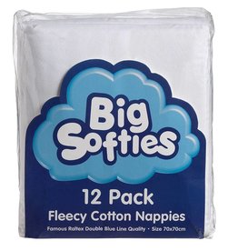 Big Softies Big Softies Flanelette Nappies White
