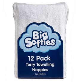 Big Softies Big Softies Towelling Nappies White