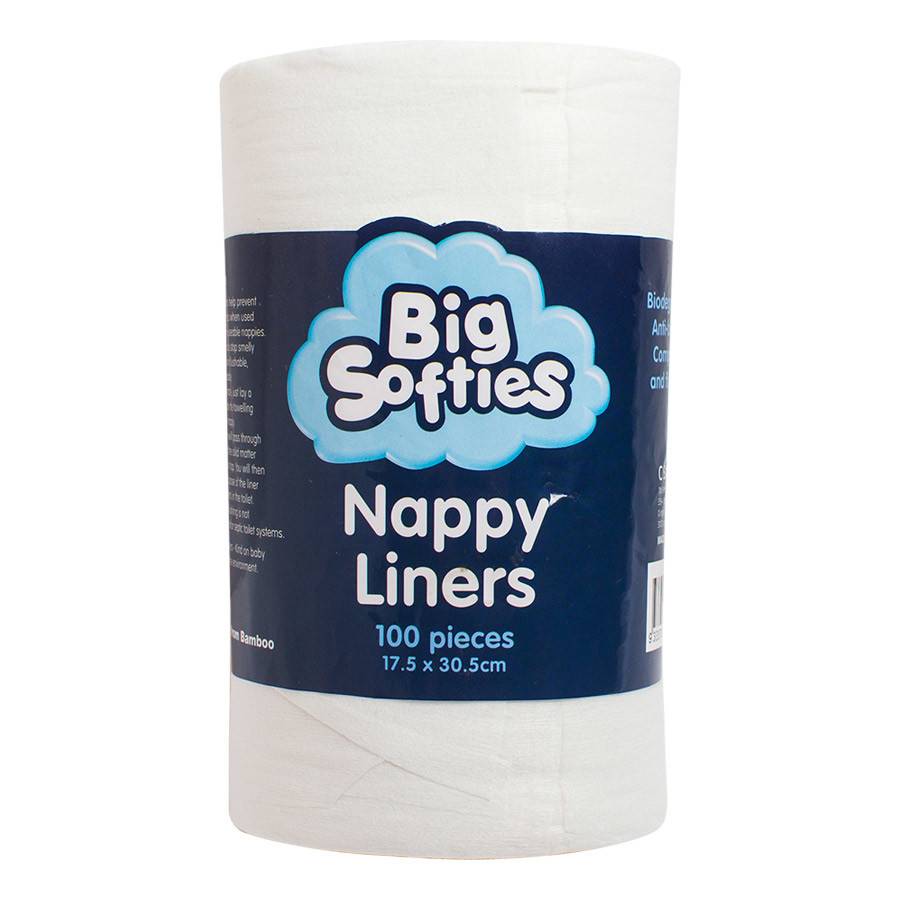 Big Softies Big Softies Bamboo Nappy Liners Pack of 100 White