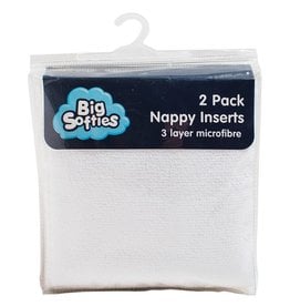 Big Softies Big Softies Microfibre Nappy Insert 2 Pack White