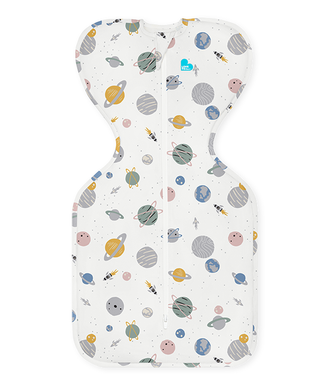 Love To Dream Love to Dream Swaddle Up™ Lite 0.2 TOG Space Print White- Designer Collection