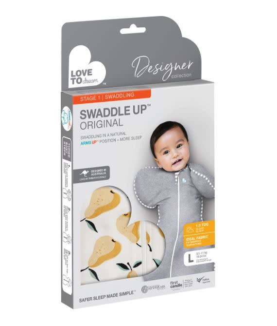 Love To Dream Love To Dream Designer Collection 1.0 Tog Swaddle Up™ Original - Ochre - Pears
