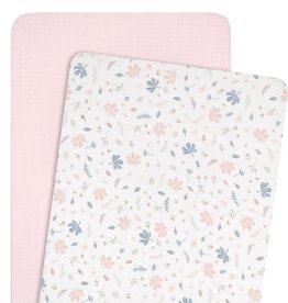 Living Textiles Living Textiles Botanical Organic muslin 2pk cradle/Co-Sleeper Fitted Sheet