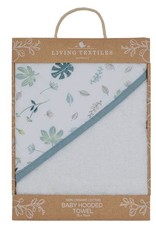 Living Textiles Living Textiles Banana Leaf Organic Muslin Hooded Towel with organic terry towelling