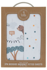 Lolli Living Lolli Living 2pk Bedside Sleeper Fitted Sheet - Day at the Zoo