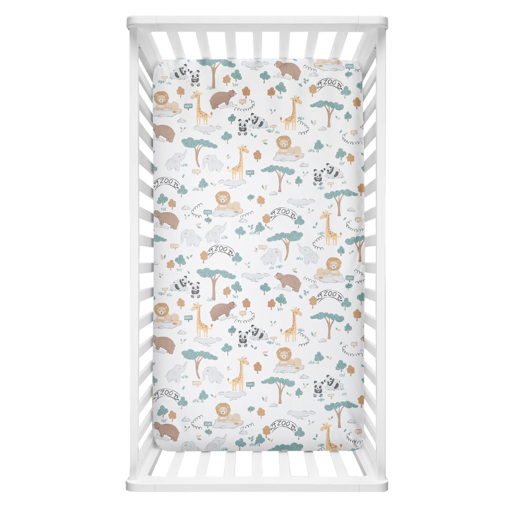 Lolli Living Lolli Living Cot Fitted Sheet - Day at the Zoo