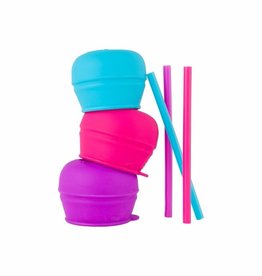 Boon Boon Snug Straw 3pk Lids - Girl