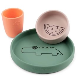 Done By Deer Done By Deer Silicone dinner set Croco Colour Mix