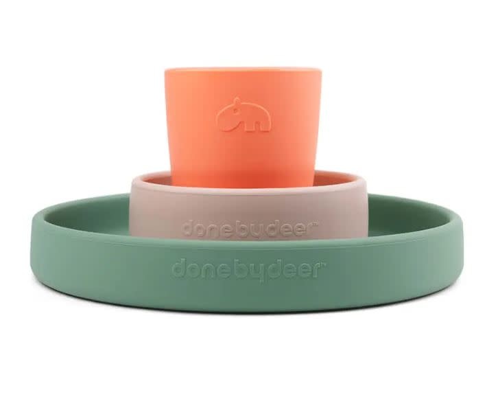 Done By Deer Done By Deer Silicone dinner set Croco Colour Mix