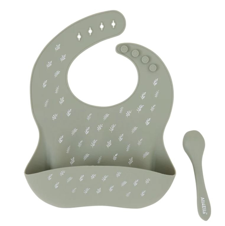 All4Ella All4Ella Silicone bibs with spoon and reusable pouch