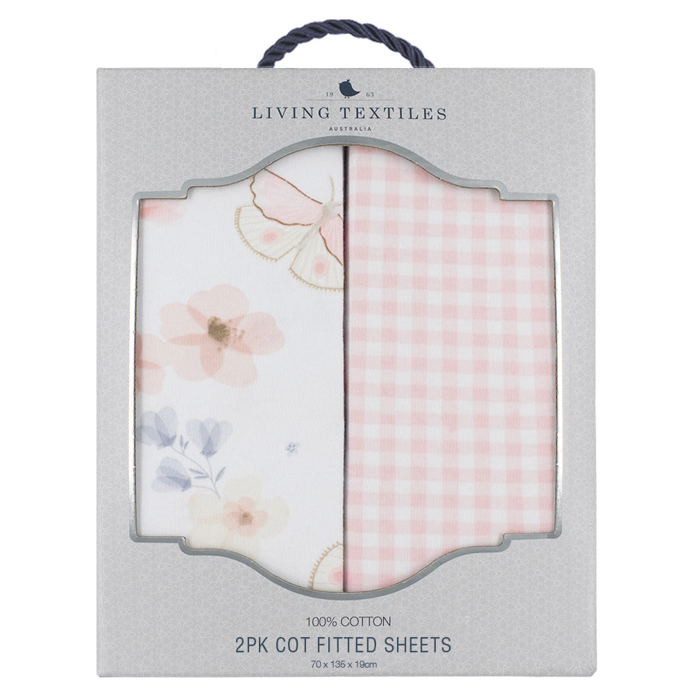 Living Textiles Living Textiles 2pk Cot Fitted Sheets