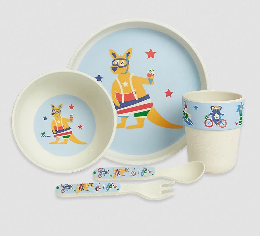 Penny Scallan Penny Scallan Bamboo Meal Time Set with Cutlery
