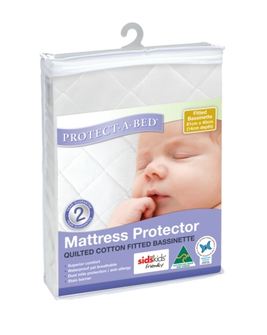 Protect-A-Bed Protect-A-Bed Cotton Woven Quilted Bassinette Fitted 81x40cm